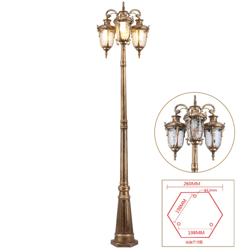 (H&asymp;2.6M)Garden Lights Street Lights Lawn Flowers Park Waterproof Outdoor Villa High Pole Landscape