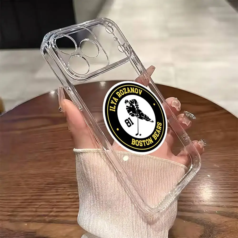 Sleek Transparent Heated Phone Case with Hot Rivalry Design