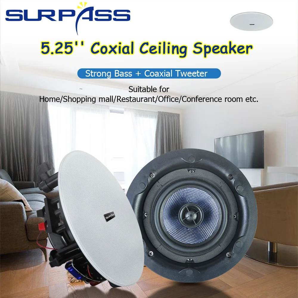 Best High End Ceiling Speakers Home Audio Pa System Ceiling Speaker 25w Hifi Stereo Sound Subwoofer