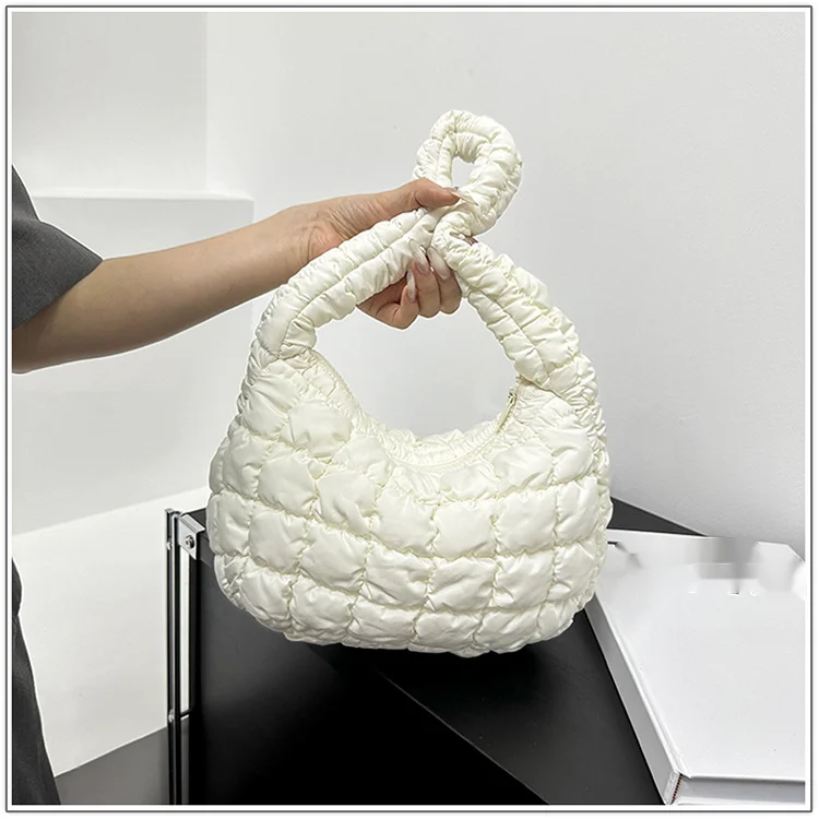 Cloud Bag New Wrinkled Dumpling Bag Puff Down Bag Versatile Lightweight Handheld Single Shoulder Underarm Women's Bag_voghion.com