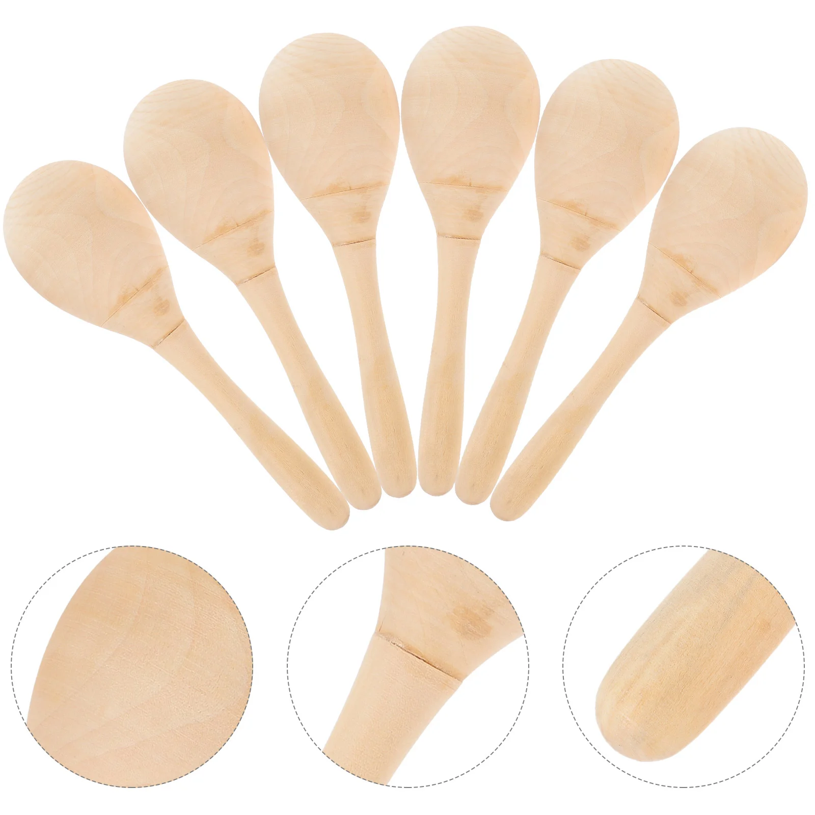 

6pcs DIY Wooden Maracas Unfinished Musical Instrument Blank Sand Hammers