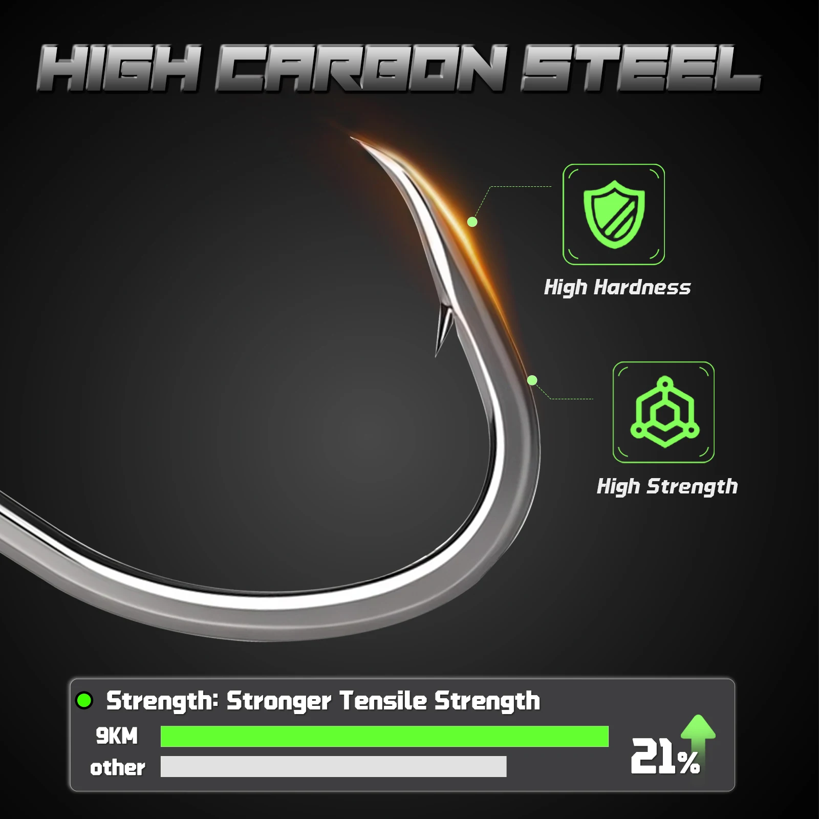 Barbed Long-Shank Fishing Hooks 5