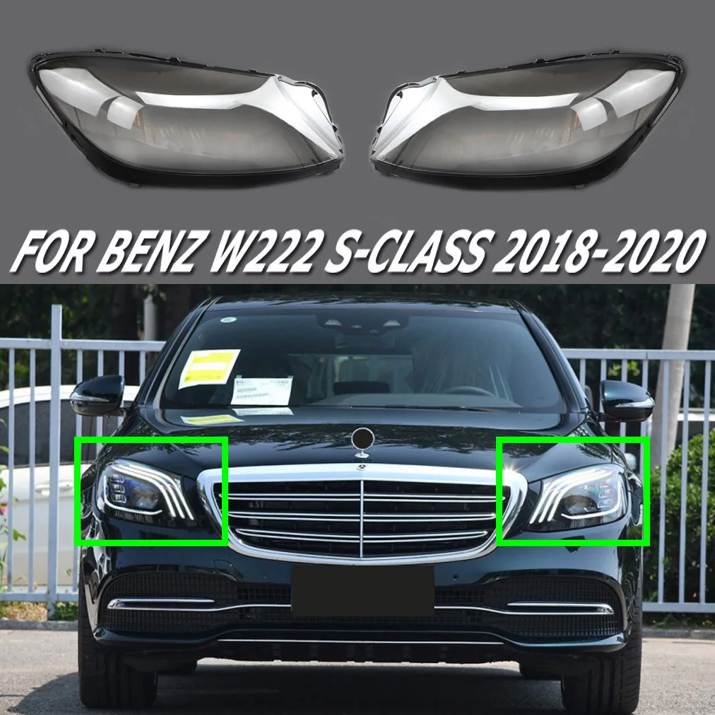 

Fit For Benz W222 S-Class 2018-2020 Headlight Lens Cover Transparent Lamp Shell Mask Replacement