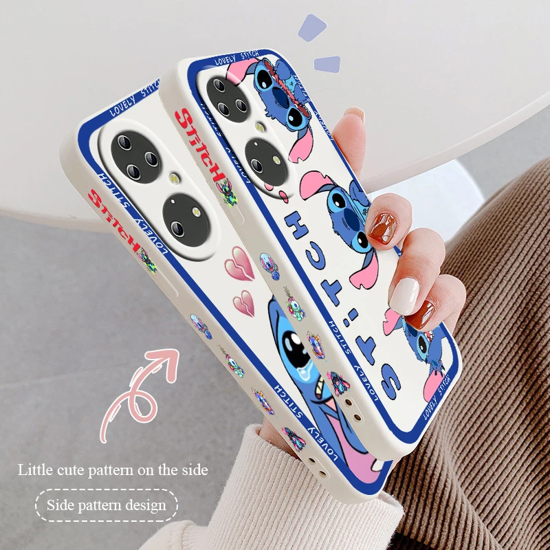 

Disney Lilo & Stitch Art For Huawei P50 P40 P30 P20 Pro Lite E Nova Y9S Y9A Y9 Y6 Y70 Y90 Y61 5T Liquid Left Rope Phone Case