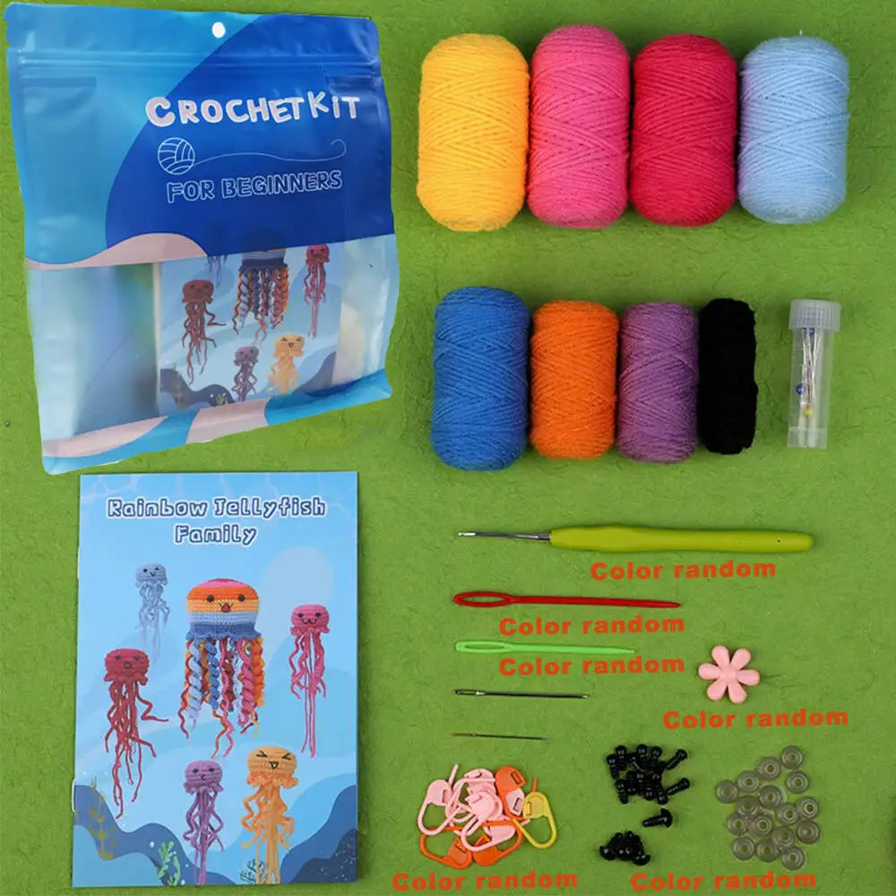 Jellyfish Family Crochet Kit – DIY Handmade Animal Crochet Set with Yarn & Tools 5