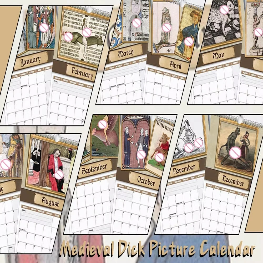 Medieval Dick Pics Wall Calendar Funny Rude Gag Gifts