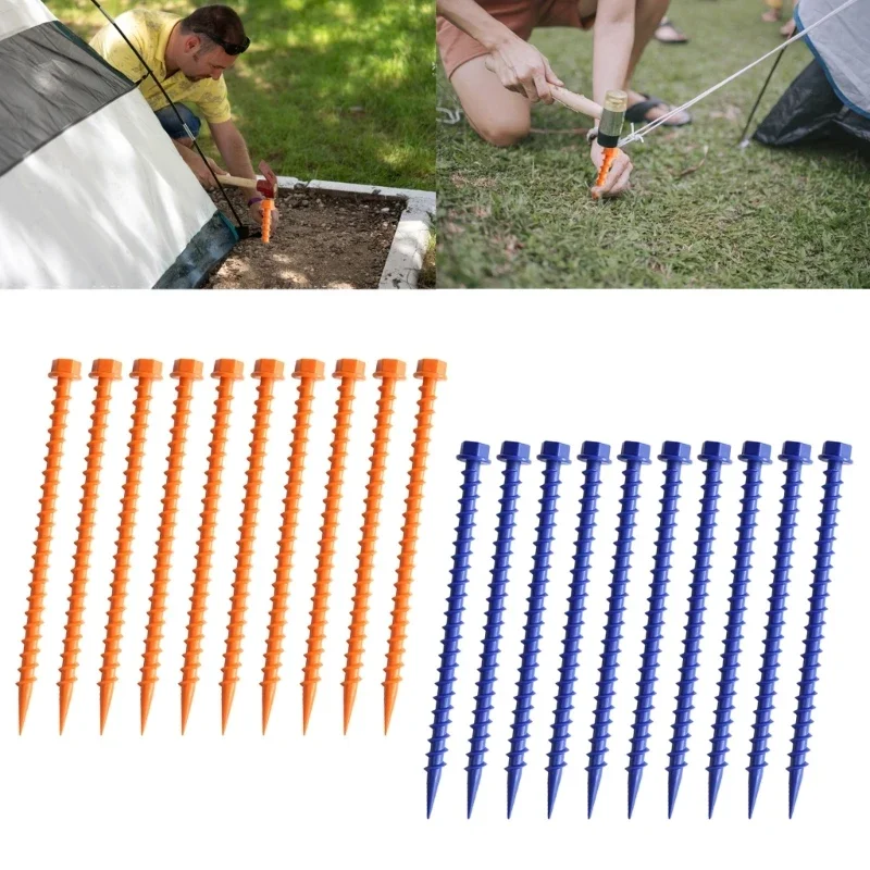 

10 шт. колышек для палатки, гвозди для палатки, пластиковые винты, колышки для крепления палатки, дождевые брезенты, на открытом