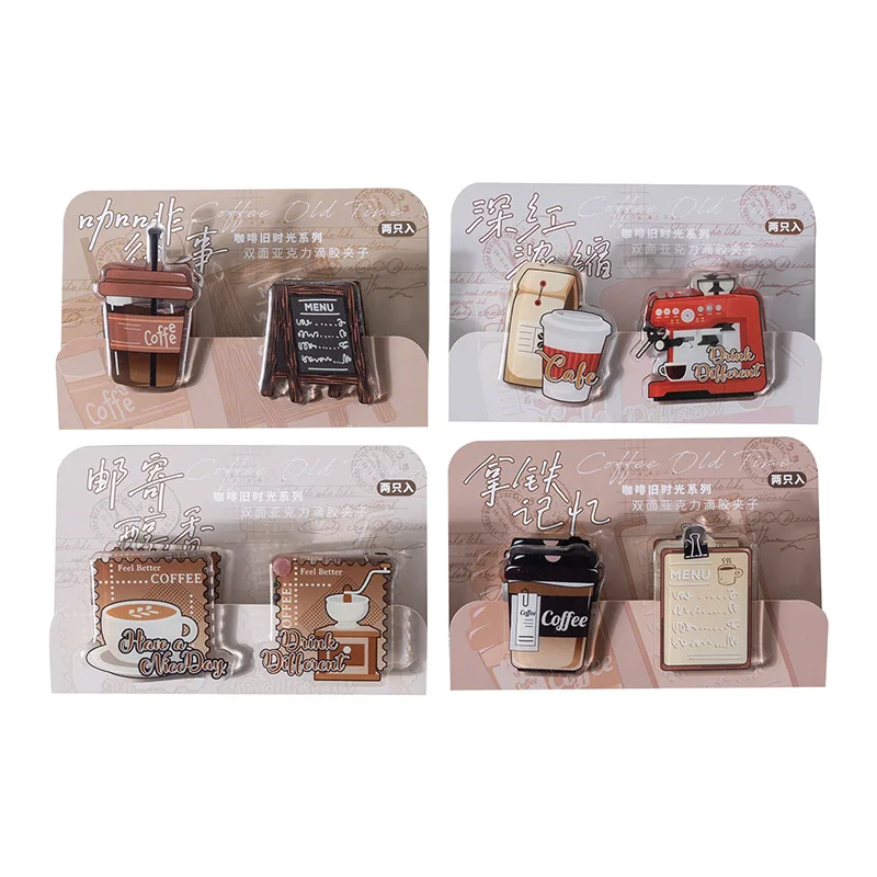 Vintage Acrylic clip for Decorative Diary Album Scrapbooking clamp Document storage Supplies 2pc scrapbooking clip