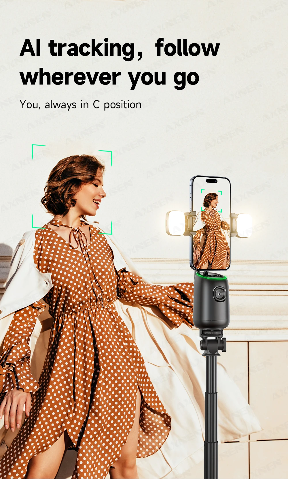 360°Rotating P05 AI Face Tracking Desktop Gimbal Stabilizer Intelligent Follow Shoot Gesture Control