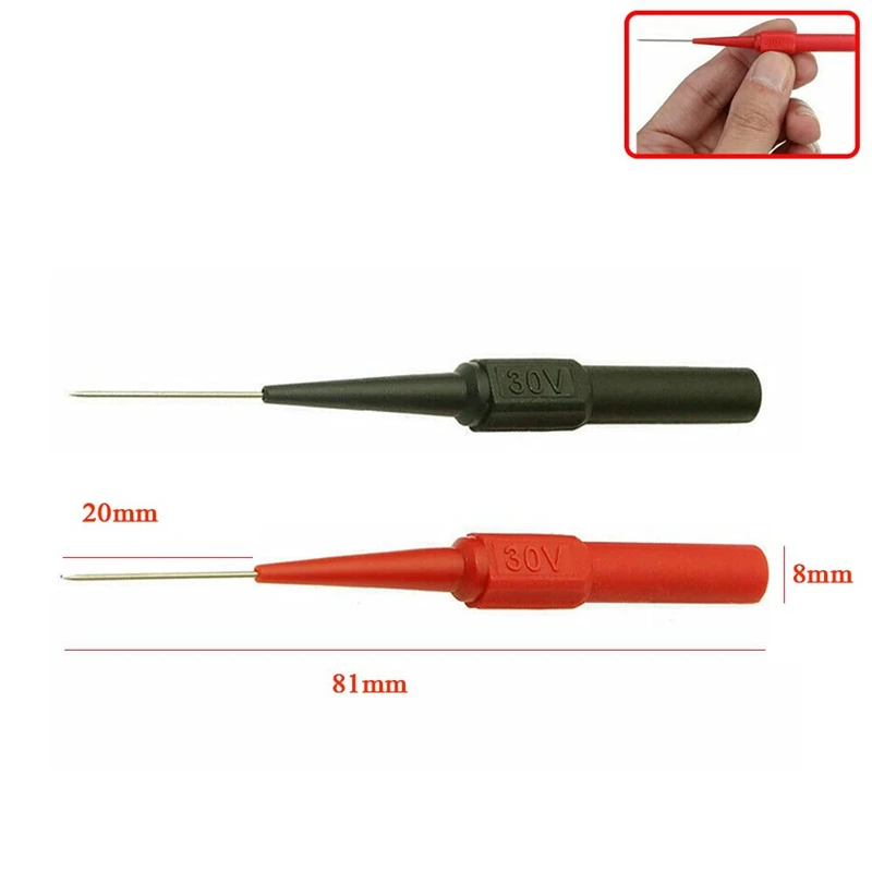 Multimeter test lead Extention back probes 30v sharp needle micro pin for Banana 