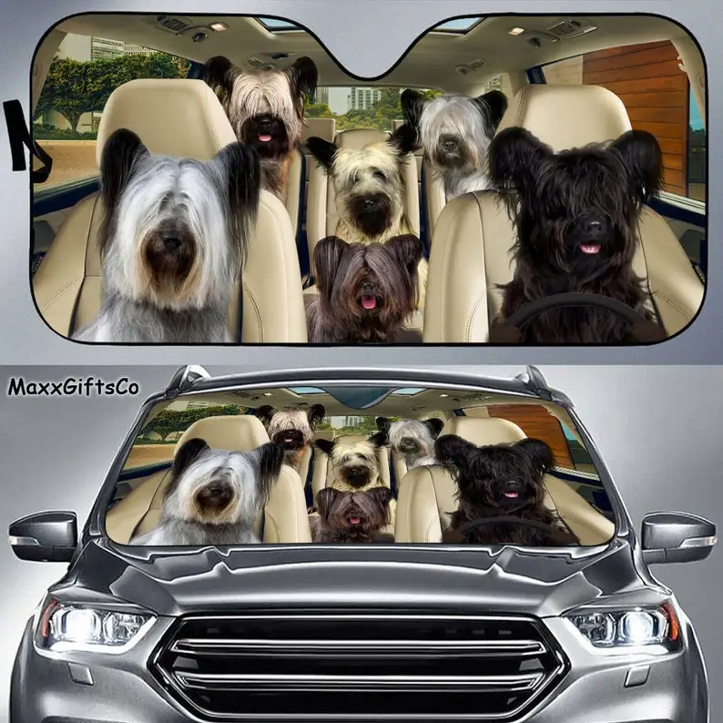 

Skye Terrier Car Sun Shade, Skye Terrier Windshield, Dogs Family Sunshade, Dog Car Accessories, Car Decoration, Gift For Dad, Mo