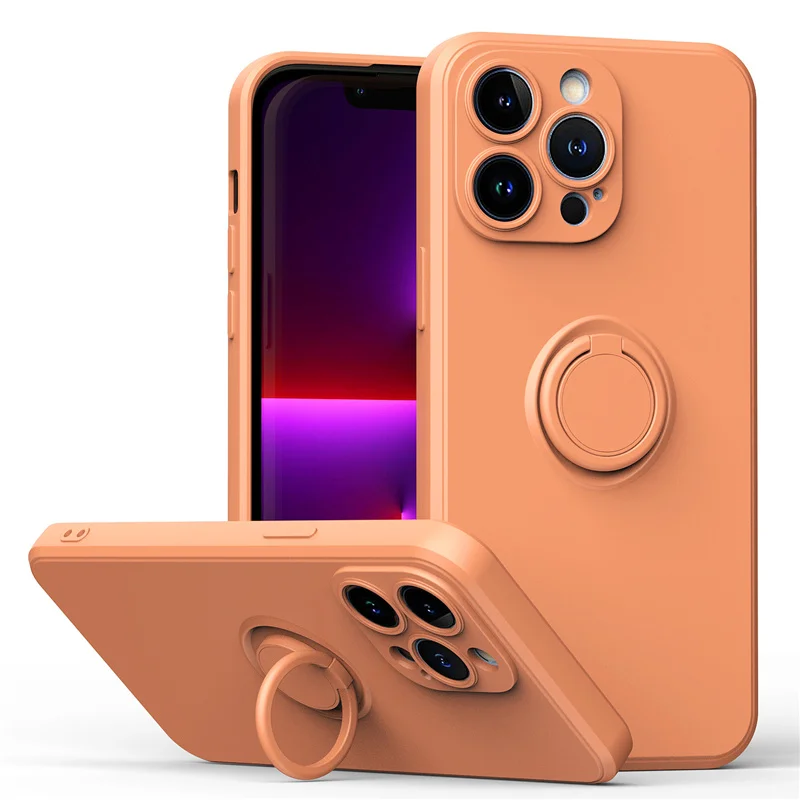 Coque téléphone magnétique en silicone avec anneau de support_voghion.com