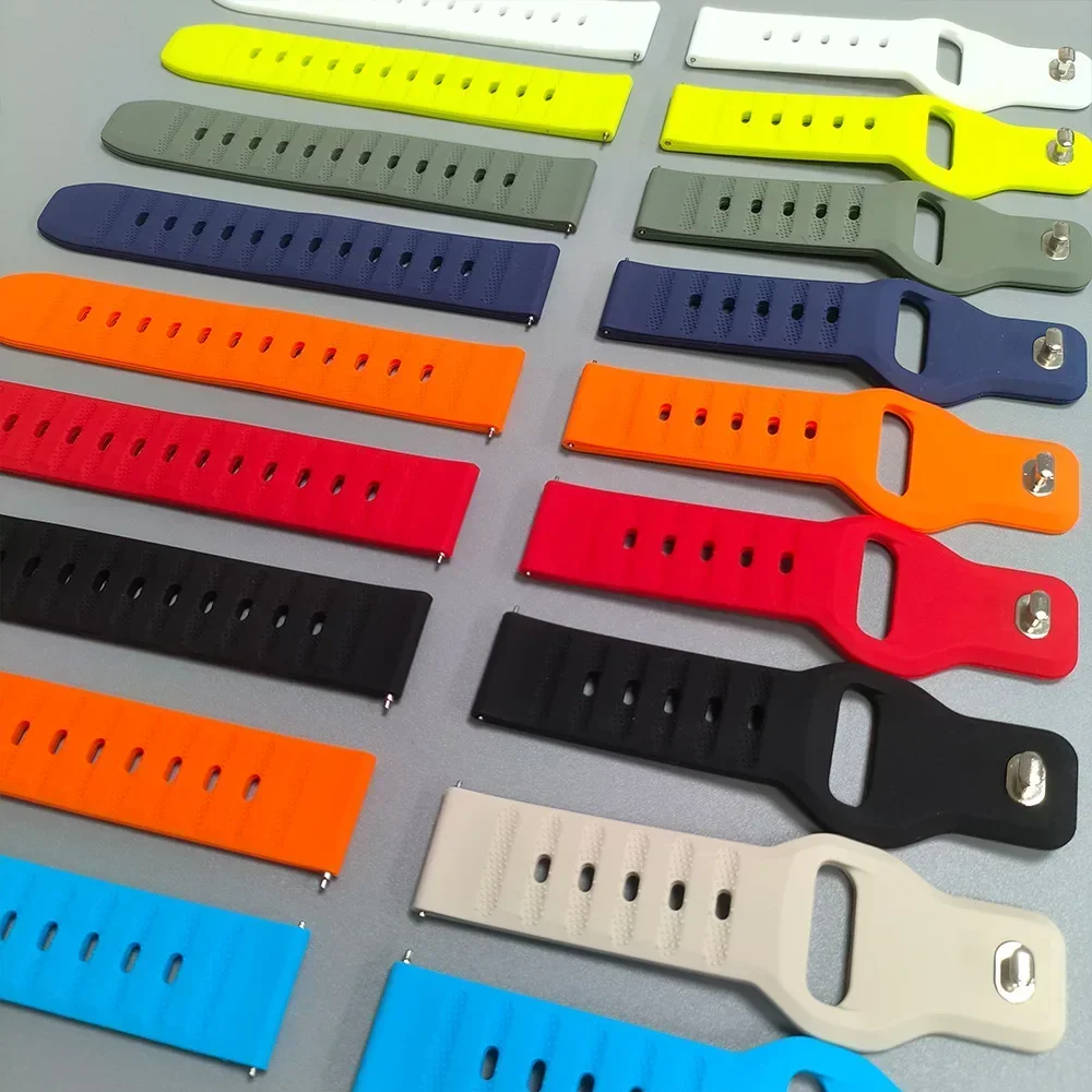 Versatile Silicone Sport Wristband - 20mm/22mm Strap Bracelet
