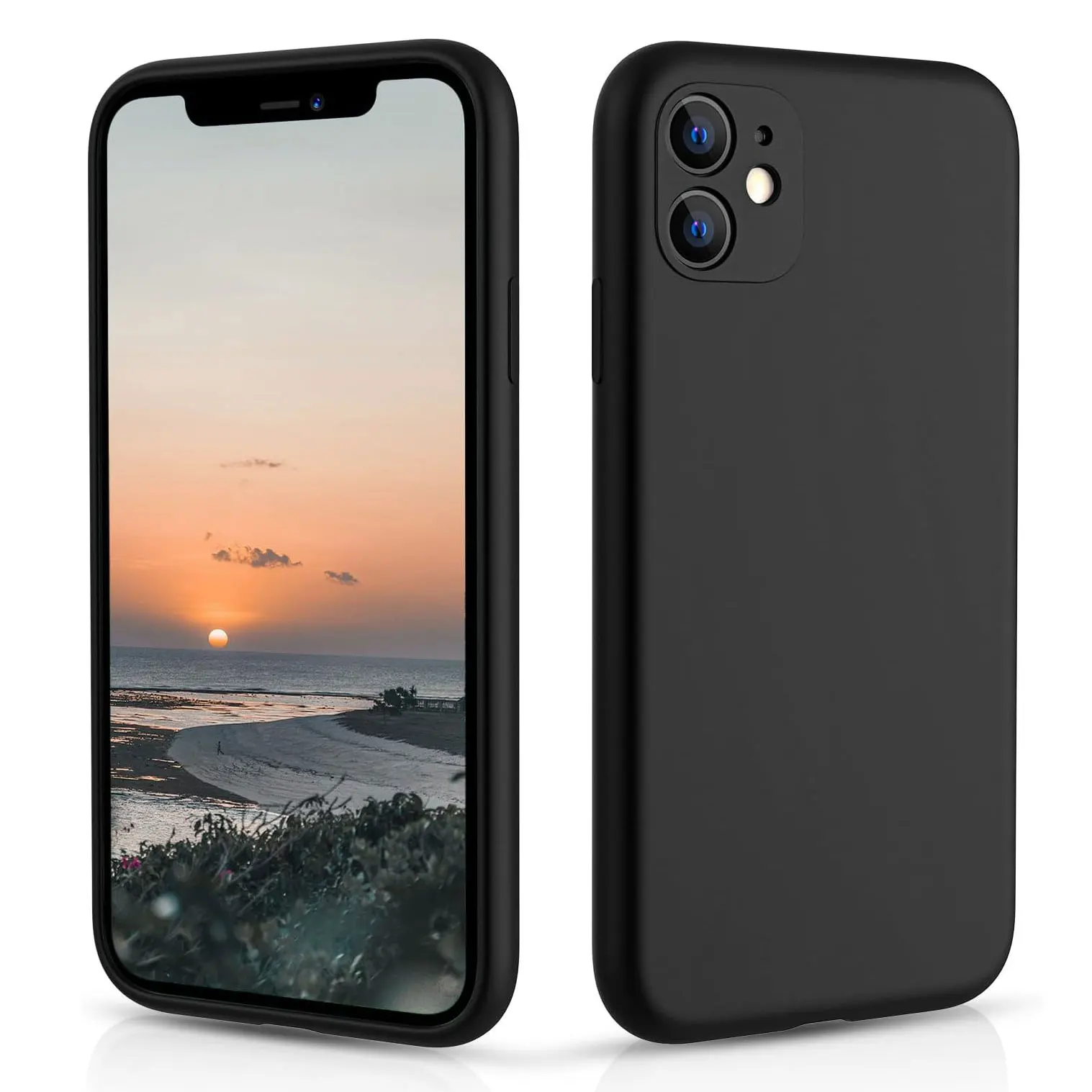 아이폰 7, 8 플러스, 6, X, Xs, XR 카메라 렌즈, 충격 방지 소프트 리퀴드 폰 케이스, 아이폰 15, 11, 12, 13, 14 프로 맥스, 블랙 풀 커버