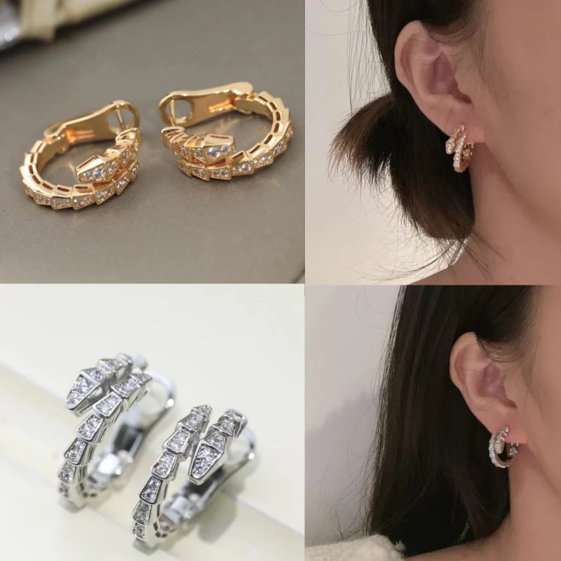 

Женские серьги-змеи из серебра 925 пробы