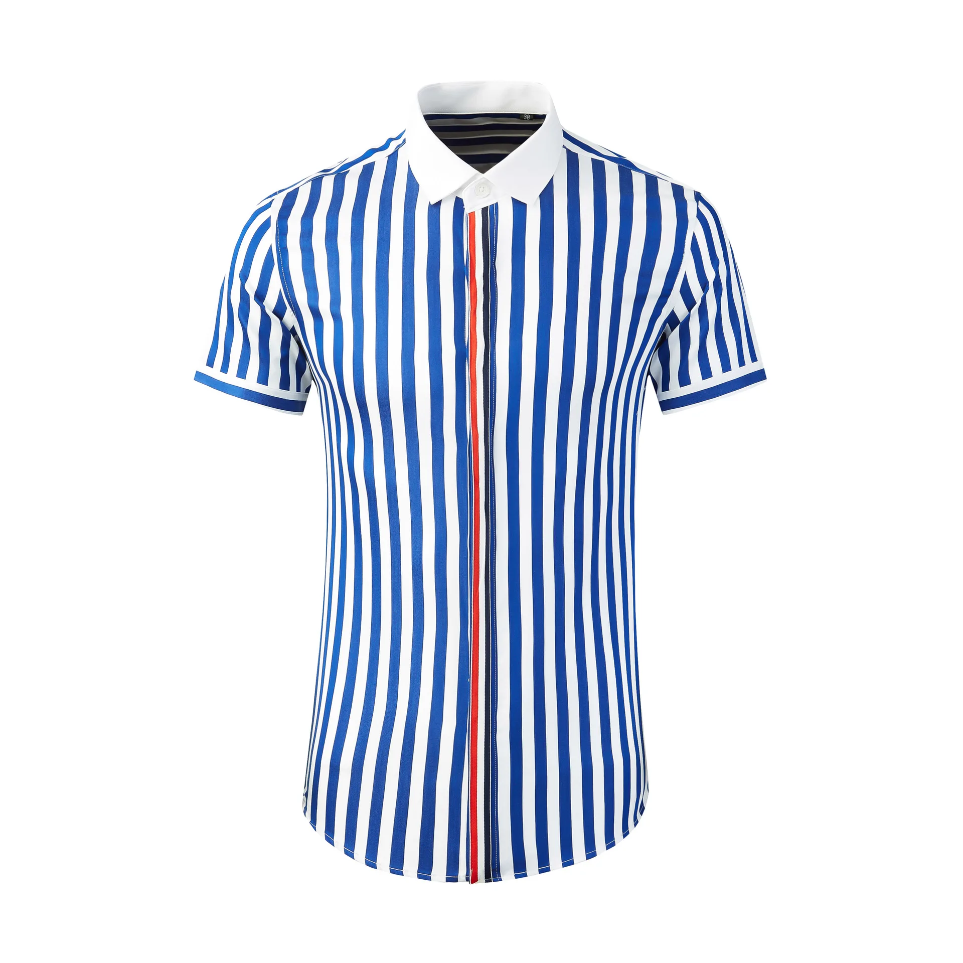 

High Quality Luxury Jewelry New Summer Men'S Striped Printed Shirt Casual Fashion Cardigan Short Sleeve Shirt For Mengood