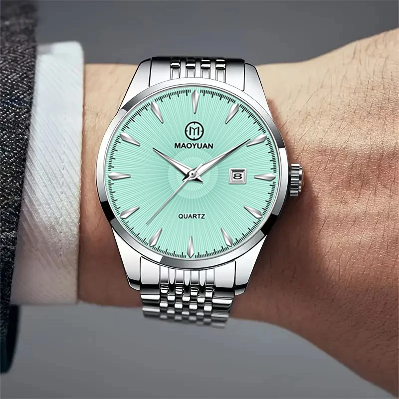 2025 New Maoyuan Luxury Watch Business Waterproof Male Clock Luminous Date Stainless Steel Square Quartz Men Watch reloj hombre 2