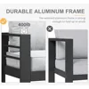 Aluminum Furniture Set with Fire Pit Table, Patio Sectional Conversation Chat Sofa Modern Seating Set 5