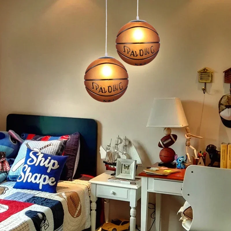 Children Bedroom Chandelier Modern Simple Walkway Creative Personality Football Glass Lamps Boys Girls Room Decorative Lights 5