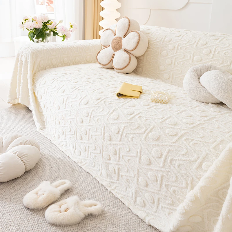 

Modern 3D Velvet Throw Blanket for Sofa Bed, Universal Anti-cat Scratch Sofa Towel, Winter Cover, 1, 2, 3, 4 Seater