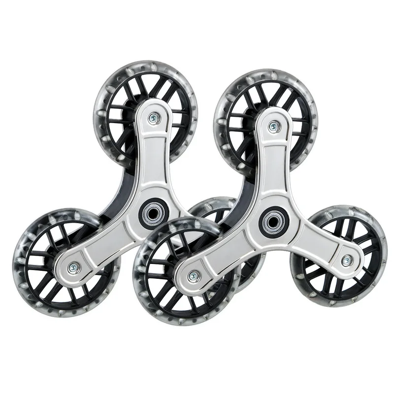 

10cm Climbing Stairs Crystal Wheel Wear-resistant Rubber Universal PU Triangular [ Only for The Wheels]