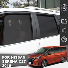 

For Nissan SERENA C27 2016-2021 Magnetic Car Sunshade Front Windshield Mesh Frame Curtain Baby Rear Side Window Sun Shade