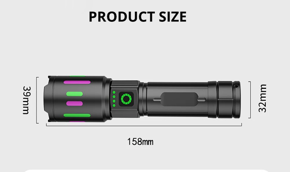 Description Picture 4 of item60W White Laser Most Powerful LED Flashlight with 18650 Shot Long 5000M Tactical Torch Strong Light Lamp Super Portable Lantern