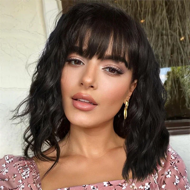 Natural Black 20Inch Bob Wave 5x5 Silk Base Glueless Jewish Human Hair Wig With Baby Hair HD Lace European Preplucked Daily