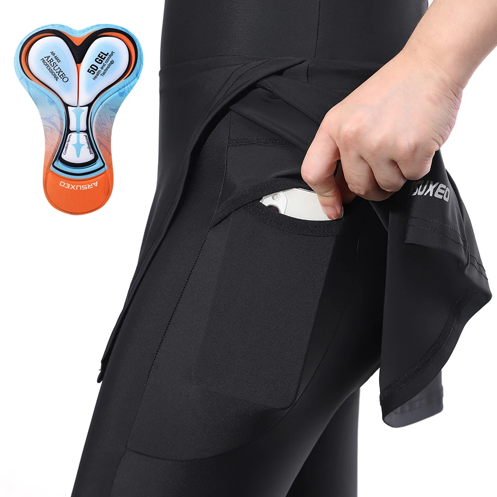 ARSUXEO Women's Cycling Pants Bicycle Tights Summer Silicone Padded Mountain Bike Breathable Road Cycling Pants D316