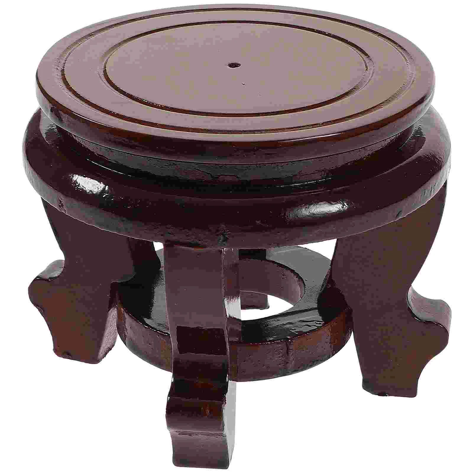 

Flower Pot Base Bonsai Wooden Rack Home Ornament Plant Plants Stand Potted Riser Retro