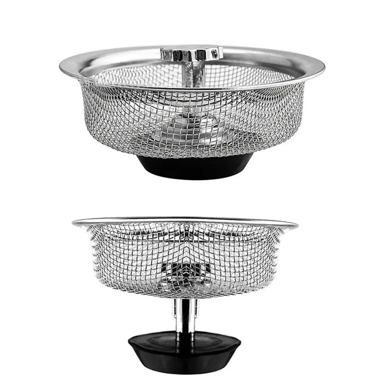 Kitchen Sink Strainer Stopper 2-in-1 Stainless Steel Strainer Filter Kitchen Sink Drain and Stopper 83mm Diameter