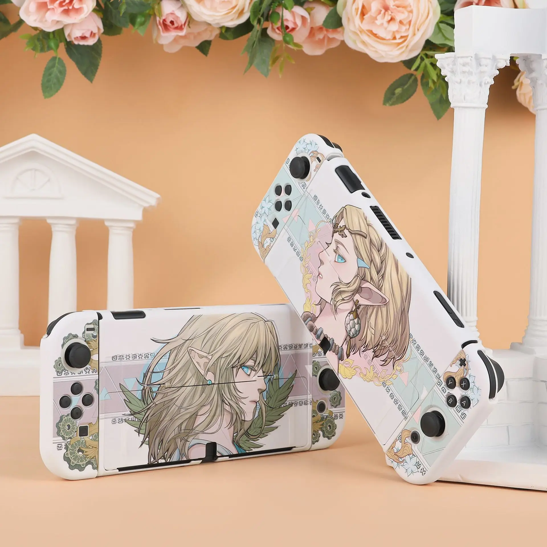 Funda Nintendo Switch Custodia Oled Kawaii Anime Zelda Cover Link Custodia Protettiva Dockable Per Controller Nintendo Switch Joy-Con