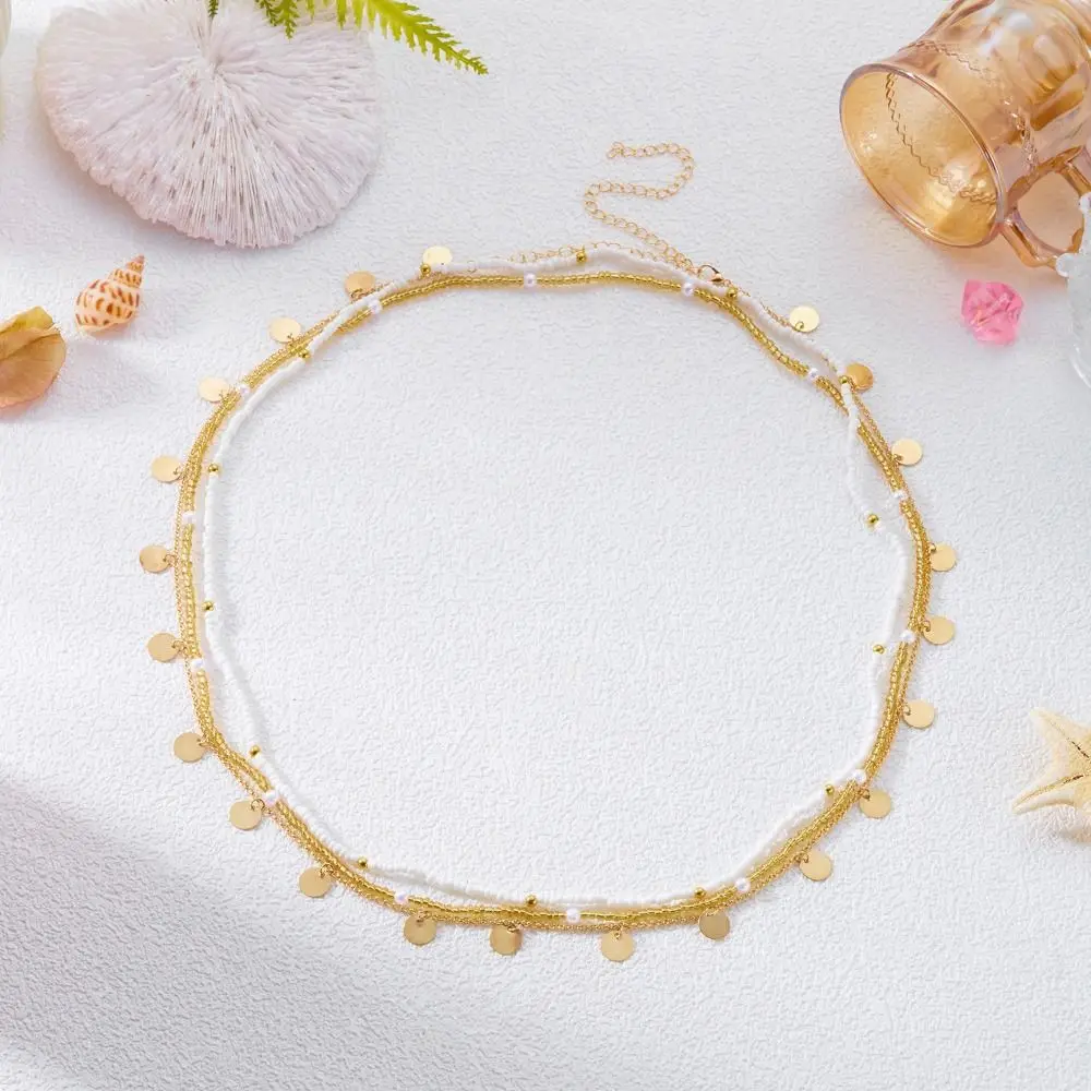 Fashion Bohemian Waist Chain Imitation Pearl Starfish Shell Pendant Body Chain Sea Star Hollow Out Shell Waist Link Vacation