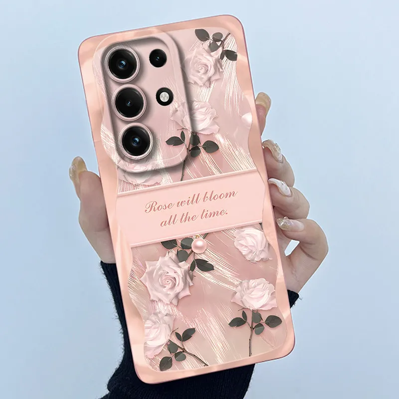 Simplicity Oil Painting Floral Silicone Soft Shockproof Back Cover