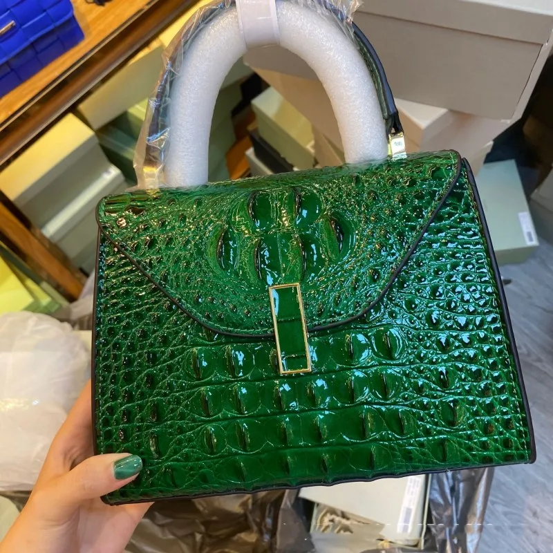 Borsa a mano da donna vintage con patta e risvolto, in pelle crosta, nuova borsa a tracolla di design da donna, a tracolla singola_voghion.com