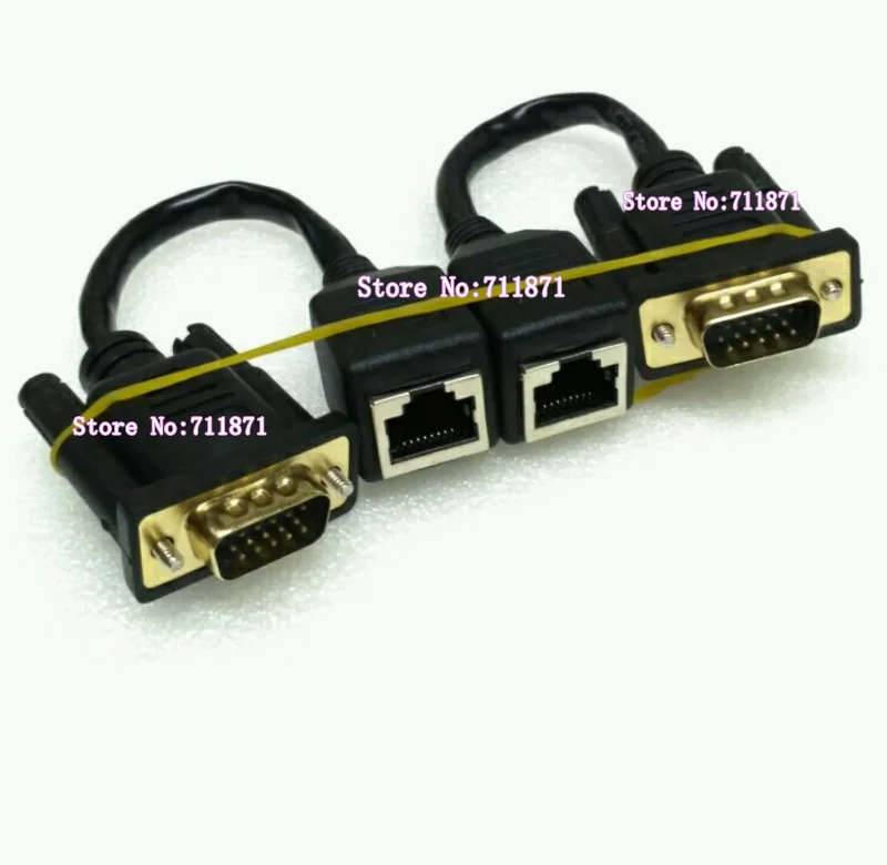 Via Cavo Di Rete Estendi Il Segnale Video Vga D-Sub 15P Vga D-Sub Maschio A 8P Rj45 Femmina D-Sub Vga Cavo Di Prolunga Video Cavo Di Linea