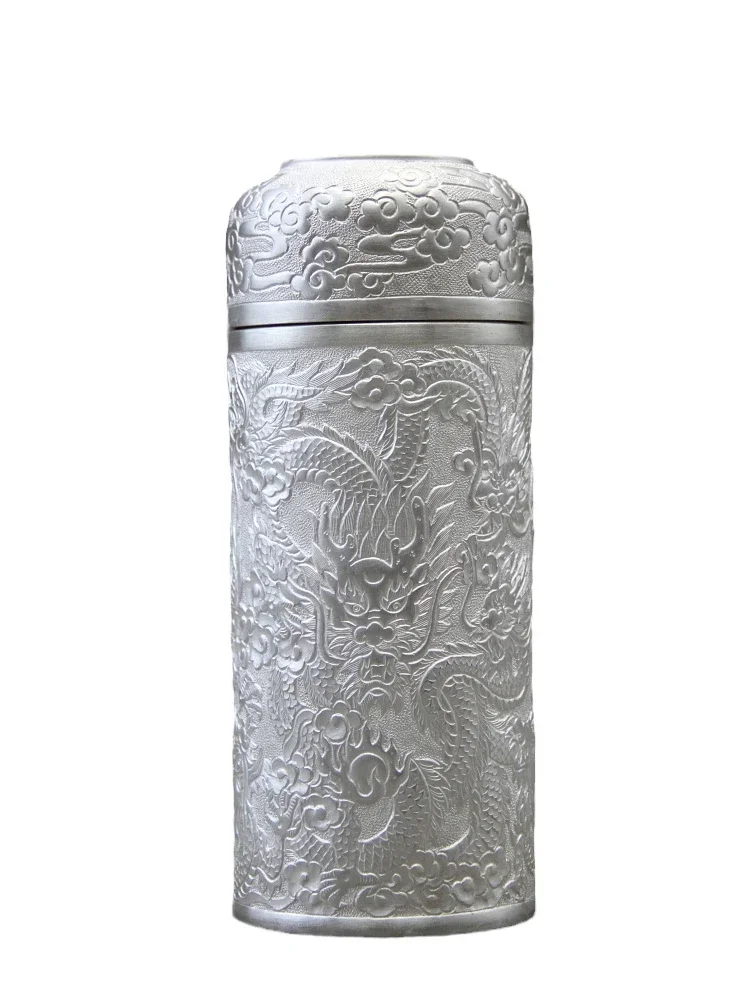 

Silver Tea Cup inside and outside Full Silver Integrated Cup Handmade Kowloon Fine Silver Thermos Cup