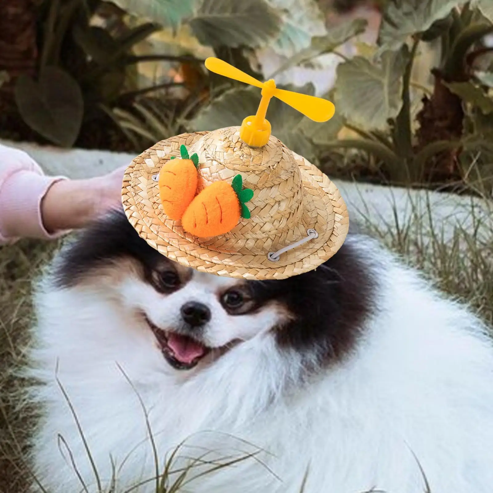 Hand Woven Straw Hat Cat Hat Pet Ornaments Sun Protection Dog Hat Costume Accessory Decorative Hat for Summer Outdoor Walking