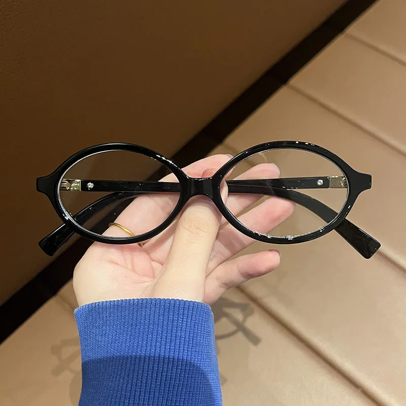 Anti Blue Light Oval Myopia Glasses Retro Small Frame Transparent Prescription Glasses Men Ultralight Clear Nearsight Eyewear 4