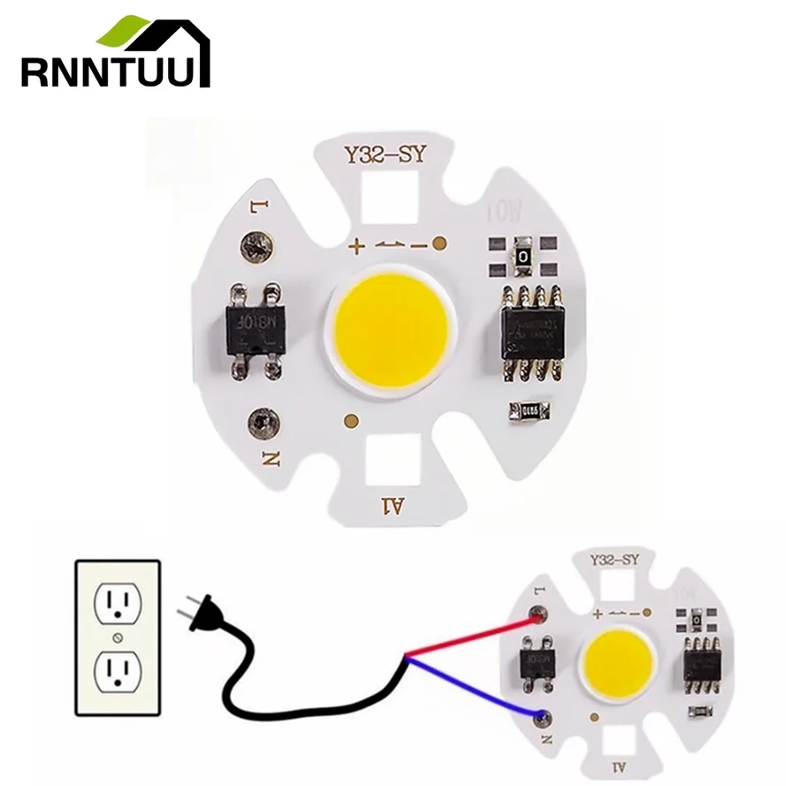RnnTuu Y32 COB LED Chip Lamp Matrix AC 220V 3W 5W 7W 9W 12W For Floodlight Spotlight No Need Drive Projector Light Bulb beads led lamp led chip led lamp bulb led lamp beads