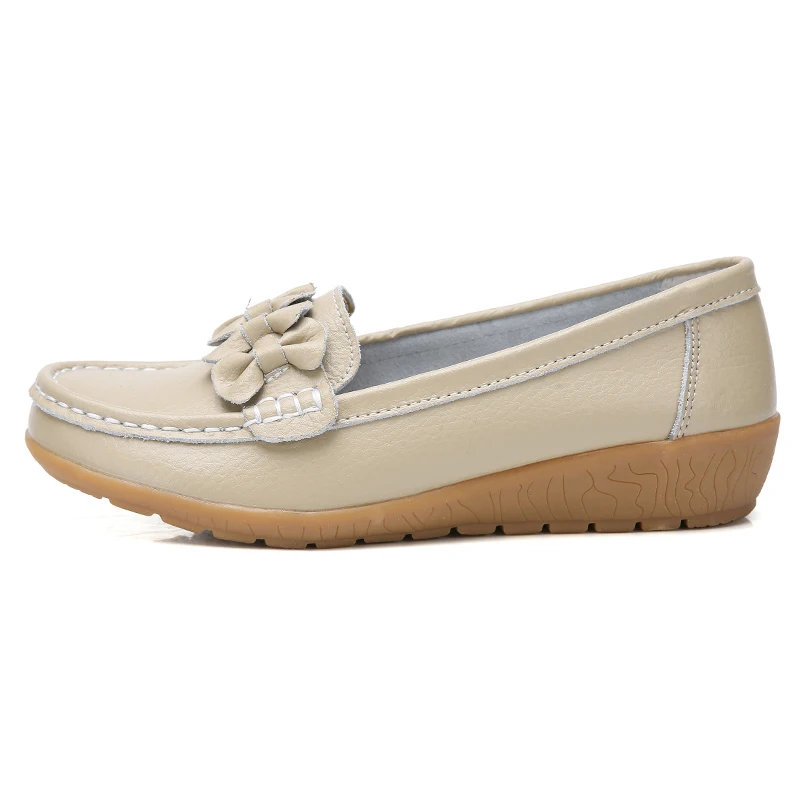 Frühling Herbst Leder Damenschuhe schlüpfen in flache Schuhe lässige Slipper Schuhe Wohnungen Damen Mokassins Größe 34-43 – Detail 11