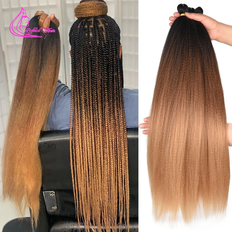 Easy Braiding Hair 26 inch long Jumbo Braids Yaki Straight Crochet Synthetic Ombre Hair Extensions Low temperature Fiber 90g/ pc