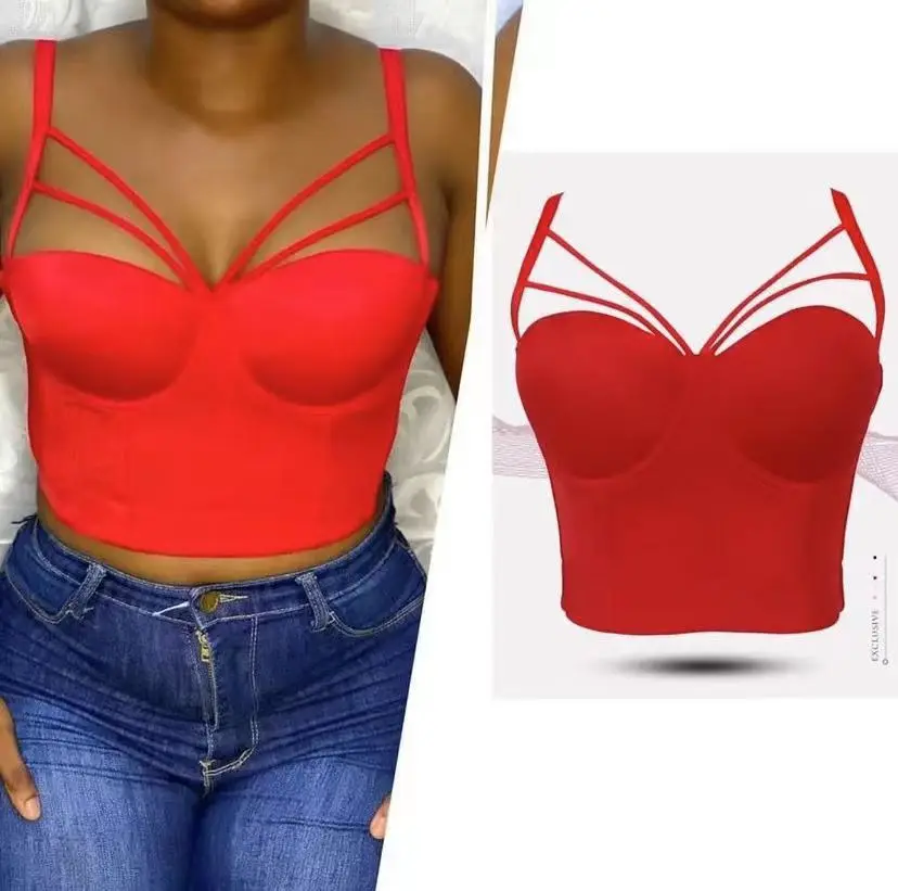 Plus Size S-3XL Sexy Hollow out Women Corset Lady Bralette Girl Party Strap Push Up Bustier Multi Color Crop Top Female Bra Vest - Image 5