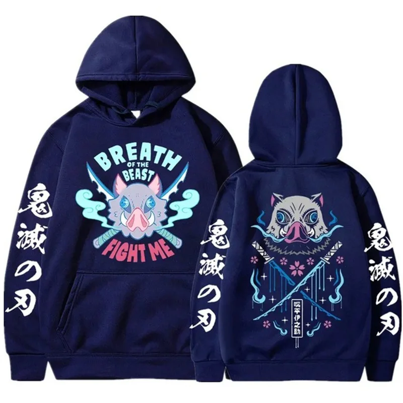 

Demon Slayer Japanese Anime Hoodie Pullovers Cotton Men Women Sweatshirts Harajuku Print Tops Casual Hip Hop Streetwear Clothing