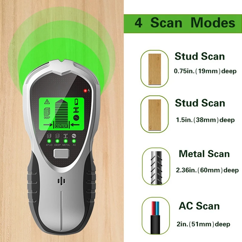 1 Piece Stud Finder Wall Scanner 4 In 1 Electronic Stud Sensor Edge Center Locator