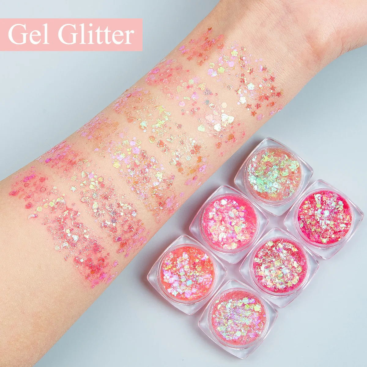 6 Color Cosmetic Chunky Glitter Shimmer Body Face Hair Eye Musical Festival Carnival Dance Party Makeup Glitter Gel 4