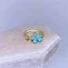 MIGGA Mix Design Multicolor Cubic Zircon Heart Flower Ring Opening Gold Color Plated Copper Women Jewelry 5