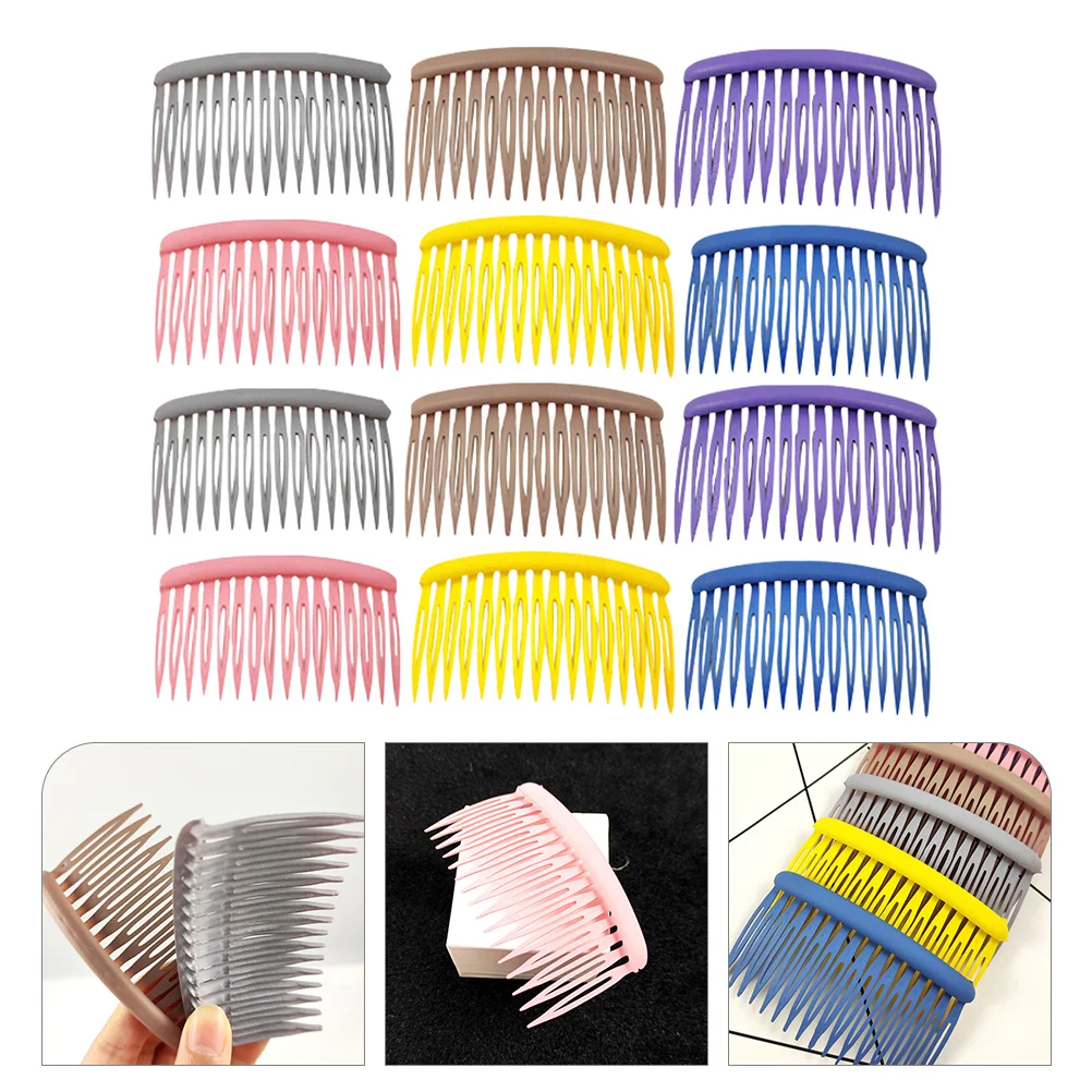 

12 Pcs Plastic Scrub Hair Comb Women Side Combs Female Clips Headgear Headdress Headpiece for Resin Miss Matte