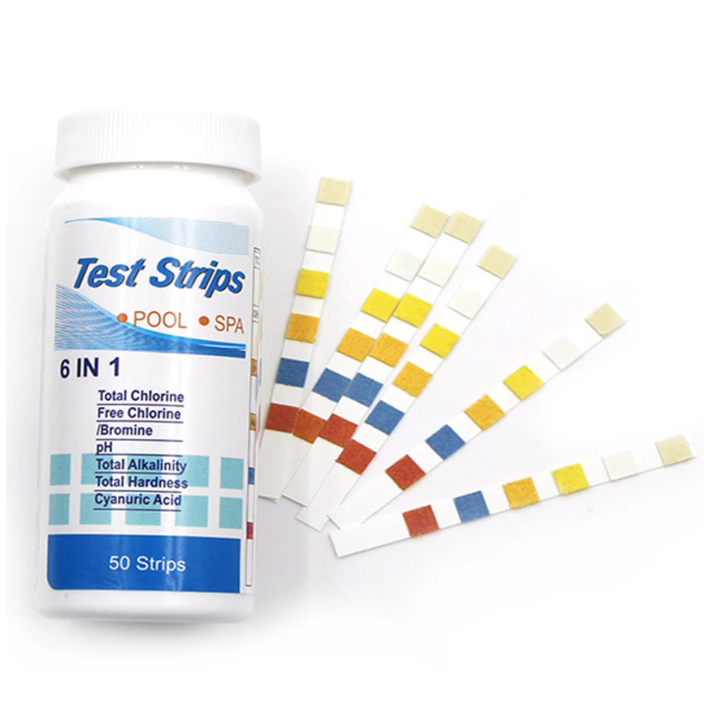 50/100pcs 3/6/7 in 1 PH Test Strips Swimming Pool PH Test Paper Multipurpose Chlorine/PH/Bromine Test Strips Swimming Pool Water Tester Paper
