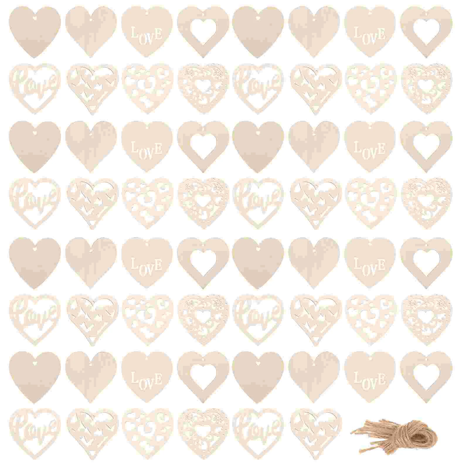 

Heart Shaped Wood Chips for DIY Wooden Unfinished Slices Centerpieces Decor Labels